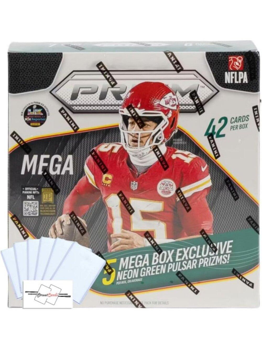 2025 Football Mega Box - 42 Trading Cards, 6 Toploaders & Magnet - Collectible